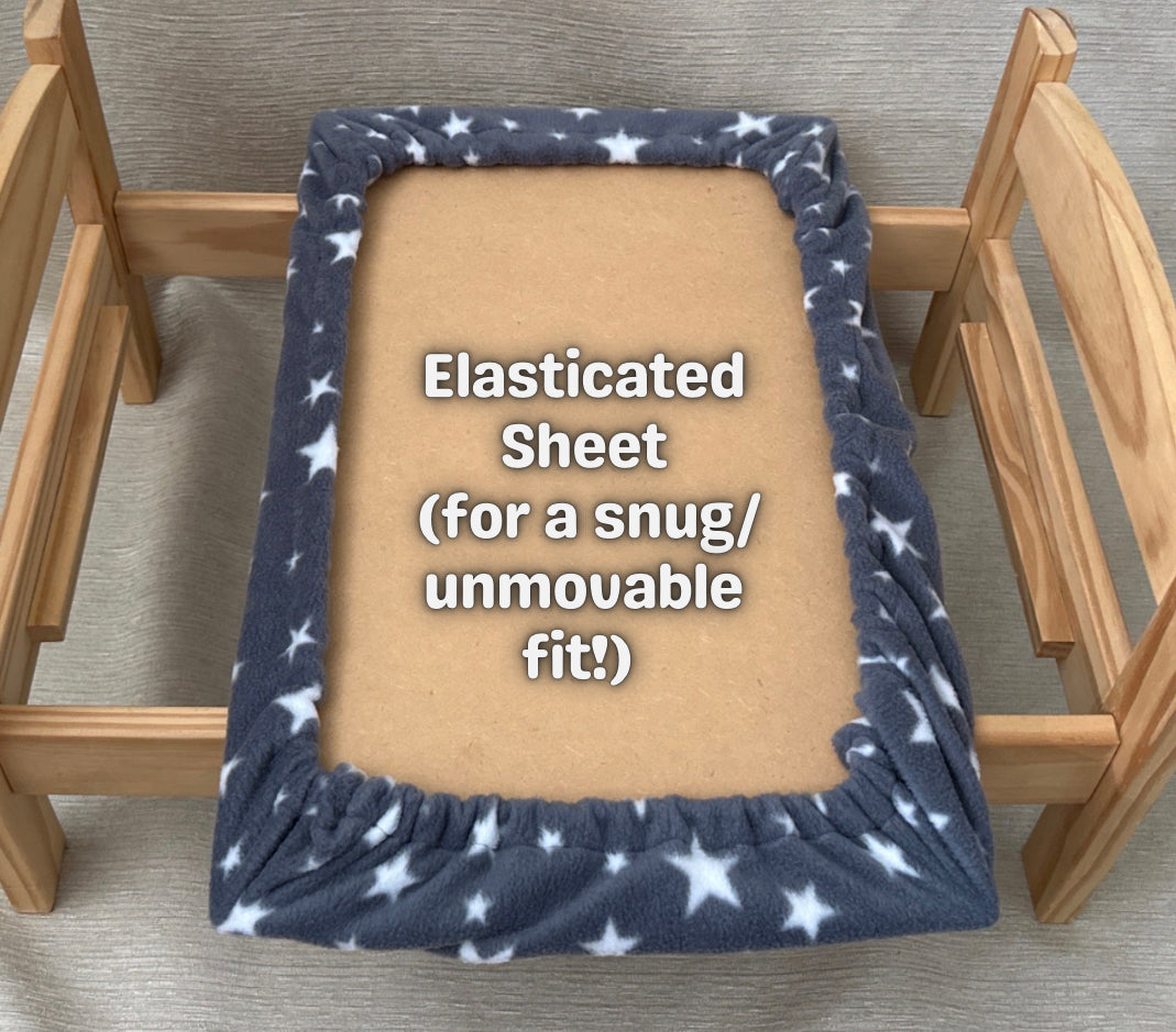 3 Piece Fleece Bedding Set (fits Ikea Duktig 'dolls' bed)