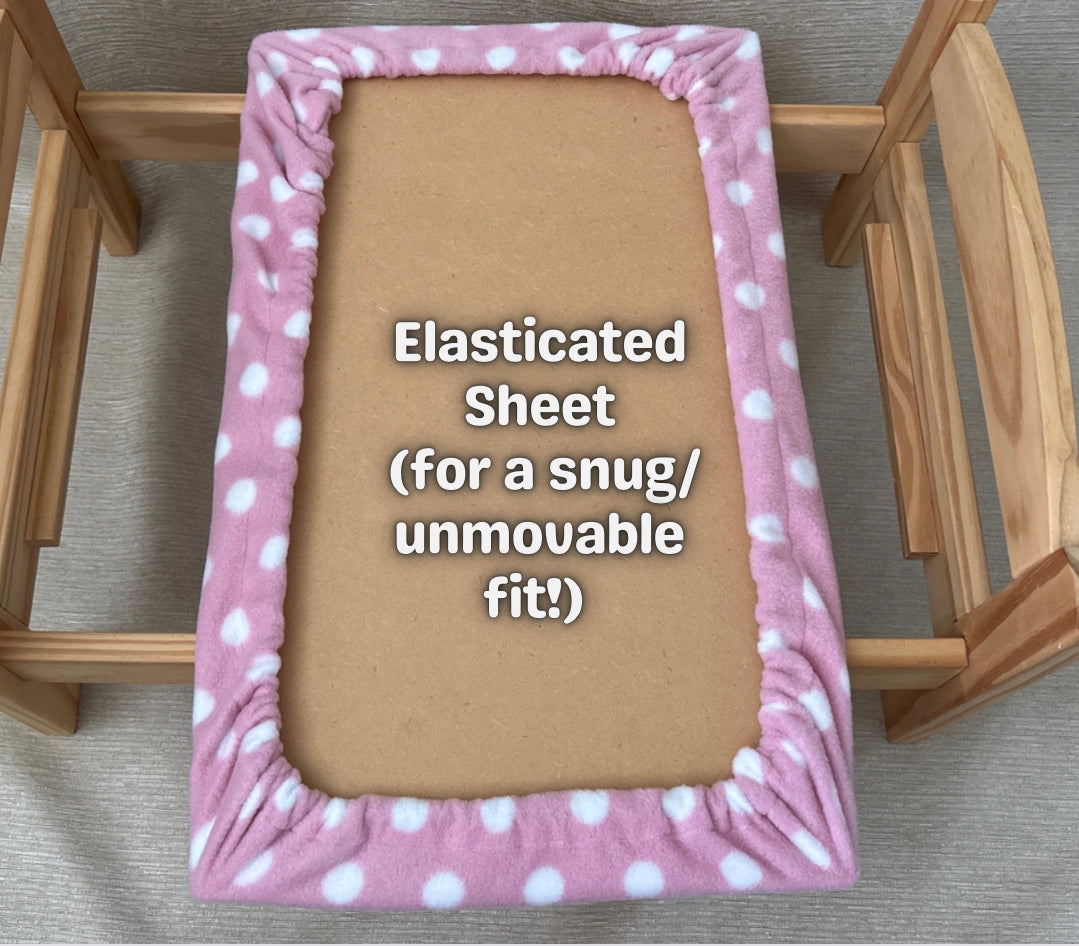 Fitted Fleece Elasticated Blanket (fits Ikea Duktig 'dolls' bed)