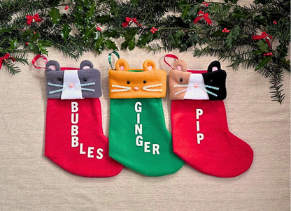 Green Personalised Guinea Pig Christmas Stocking